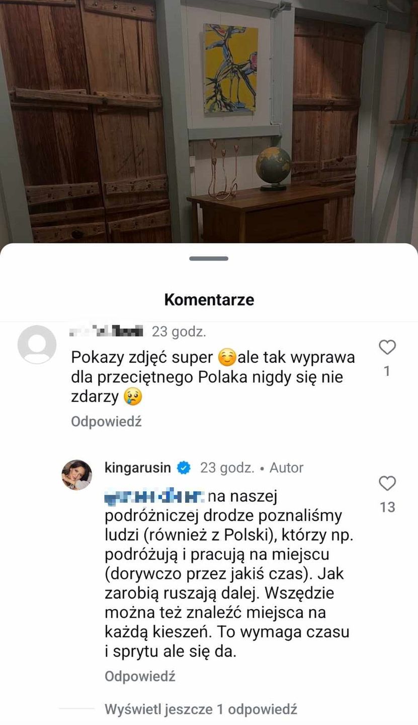 Odpowiedź Kingi Rusin na wątpliwość internauty