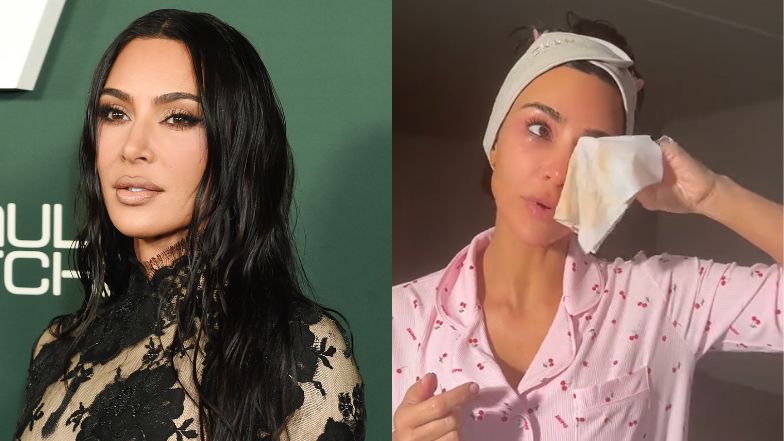 Kim Kardashian pokazała, jak wygląda BEZ GRAMA makijażu. Wszystko zmyła na wizji. Zaskoczeni? (WIDEO)