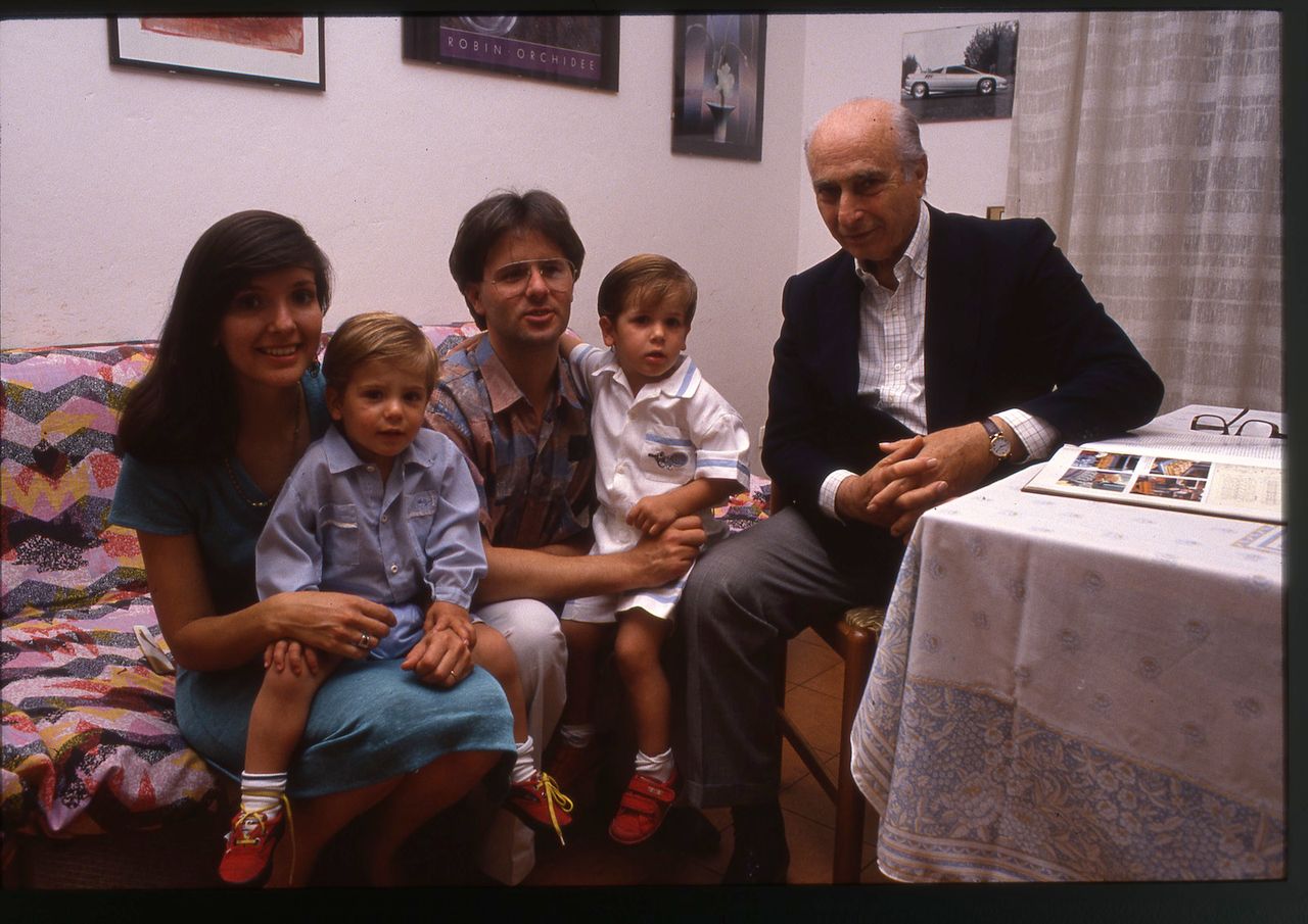 Horacio Pagani z rodziną i Juanem Manuelem Fangio