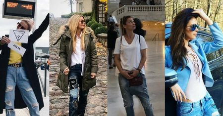 Z czym celebrytki noszą spodnie "boyfriend"?