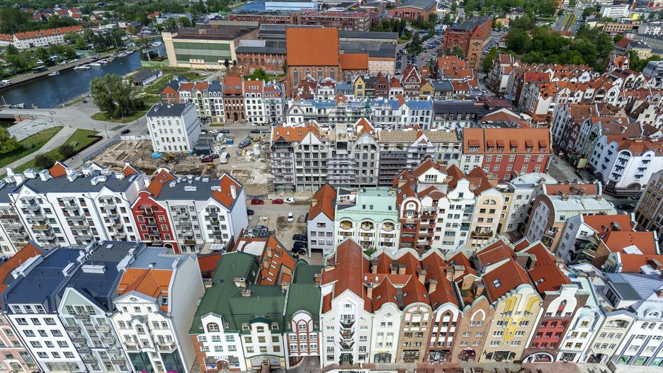 Atrakcje turystyczne Elbl?ga
24.05.2022 Elblag N/z widok z punktu widokowego na wiezy kosciola sw. Mikolaja - panorama Elblaga Fot. Stanislaw Bielski/REPORTER
Stanislaw Bielski/REPORTER