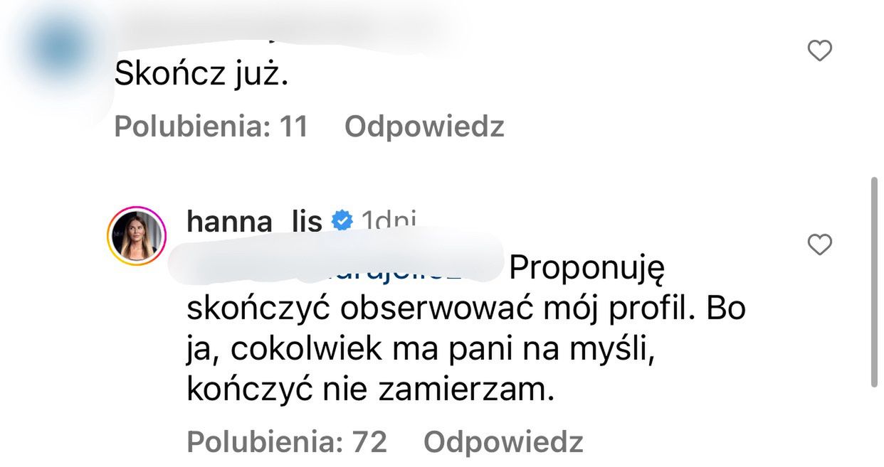 Ogrom komentarzy pod publikacją Hanny Lis