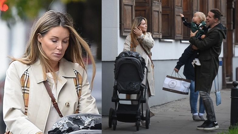 Małgorzata Rozenek i Radosław Majdan na spacerze z mamą Radka 