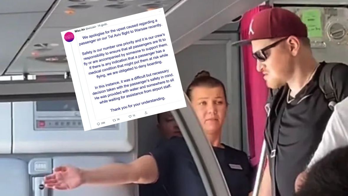 Załoga samolotu Wizz Air wyprosiła z samolotu pasażera, któremu proteza nogi uniemożliwiała zajęcie wyznaczonego miejsca