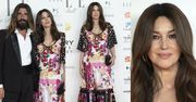 Monica Bellucci pozuje w sukience za 16 tysięcy z brodatym partnerem