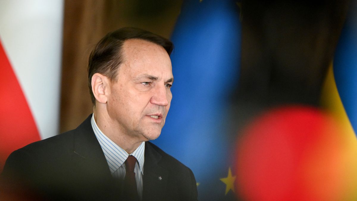 Vice Prime Minister and Minister of Foreign Affairs of the Republic of Poland, Radoslaw Sikorski, who is on a working visit to the Lviv region, participates in a joint briefing with the rector of the Ivan Franko National University of Lviv, Roman Gladyshevskii, in Lviv, Ukraine, on October 10, 2025. The Polish foreign minister accepts the Doctor Honoris Causa diploma from Lviv's Ivan Franko National University. (Photo by Anastasiia Smolienko/Ukrinform/NurPhoto via Getty Images)