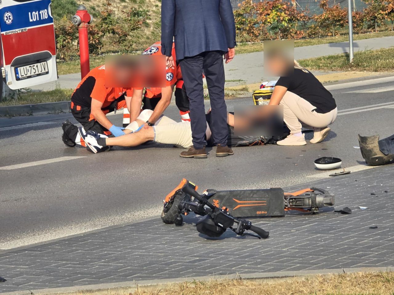 Lublin: Wypadek z udziałem hulajnogi i samochodu osobowego