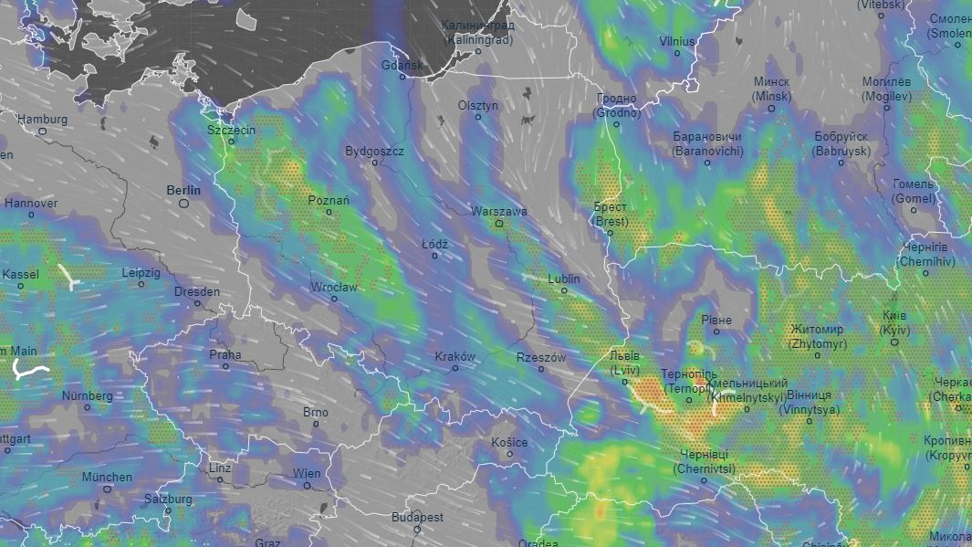 Mapa pogodowa na wtorek