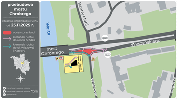 Poznań: Od wtorku zmiany w ruchu przy moście Chrobrego