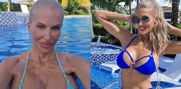 Aneta Glam wyleguje się przy basenie w Miami, pozując w bikini