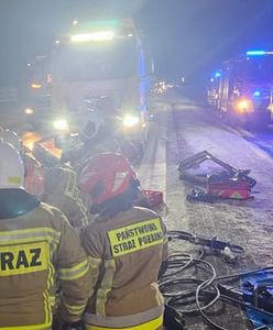 Intensywne opady śniegu, oblodzone jezdnie. Seria wypadków na drogach