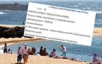 Praca na wakacje dla pokojówki. 8 zł za godzinę minus zakwaterowanie. "Wstydu nie macie"
