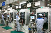 Employees work on the production line manufacturing air cond
JAPAN - DECEMBER 12:  Employees work on the production line manufacturing air conditioners at a Daikin Industries Ltd. plant in Sakai City, Osaka, Japan, on Friday, Dec. 12, 2008. Sentiment among Japan's largest manufacturers fell the most in 34 years, signaling companies are likely to cancel spending plans and cut more jobs, pushing the economy further into recession.  (Photo by Tetsuya Yamada/Bloomberg via Getty Images)
Bloomberg
ASIA: ASIAN, ECO, ECONOMY, STOCK, TECH, TECHNOLOGY