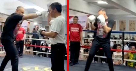 Nawrocki w ringu. Szybkie ciosy i legendarny Pacquiao. Jest nagranie