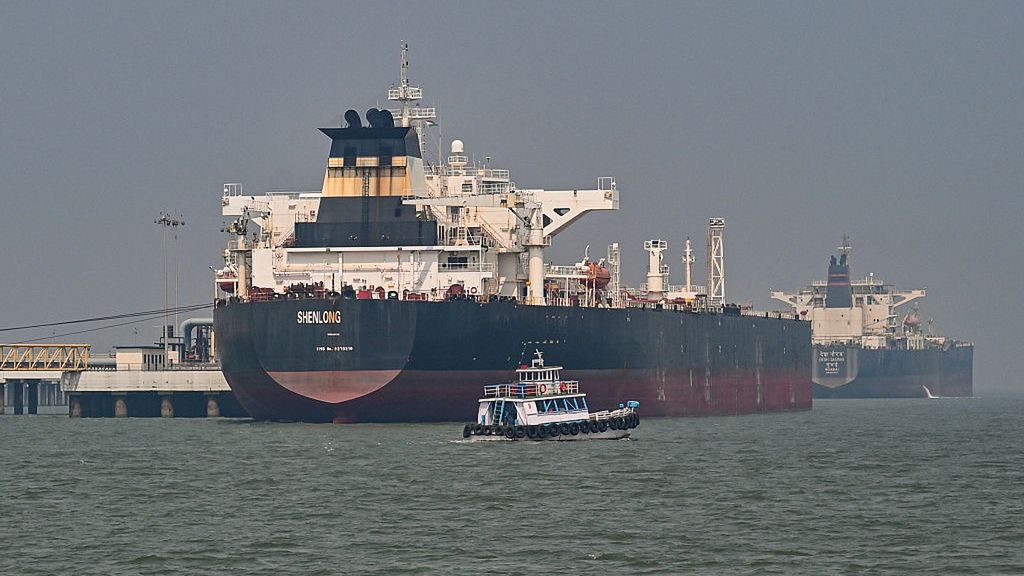 Oil Tanker Shenlong Reaches India Via Strait Of Hormuz Amid Tensions
MUMBAI, INDIA  MARCH 12: The Liberia-flagged crude oil tanker Shenlong Suezmax successfully docked at Mumbai Port after navigating the high-risk Strait of Hormuz amid the intensifying West Asia conflict on March 11, 2026 in Mumbai, India. The vessel, which arrived from Saudi Arabia's Ras Tanura port, is the first India-bound tanker to pierce the de facto maritime blockade following recent military strikes involving the U.S., Israel, and Iran. (Photo by Raju Shinde/Hindustan Times via Getty Images)
Hindustan Times