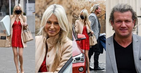Magdalena Ogórek z torebką Prady za 7 tysięcy wystawia się na powiew wiosny w krótkiej sukience (ZDJĘCIA)