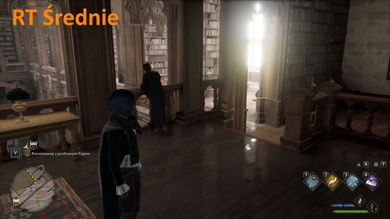 Hogwarts Legacy - RT odbicia - ustawienia średnie