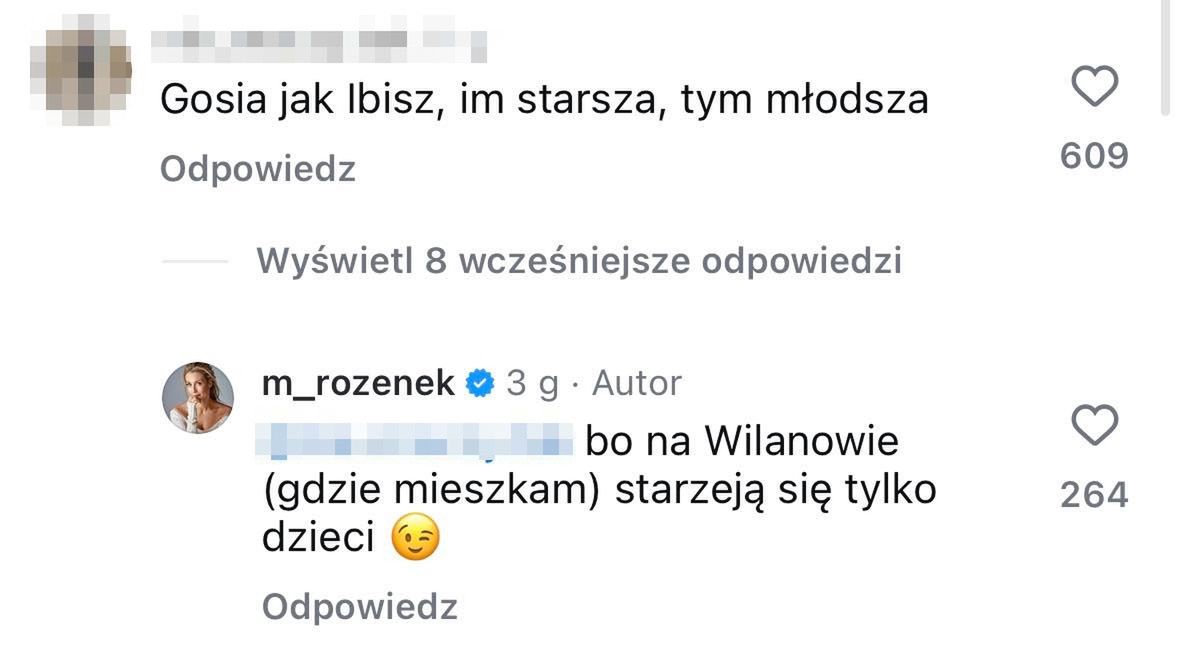 Komentarze pod postem Małgorzaty Rozenek