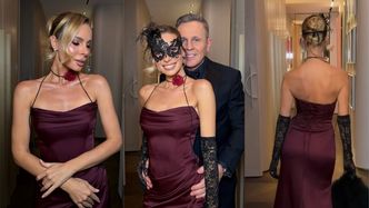 Izabela Janachowska, skryta pod KORONKOWĄ MASKĄ, świętowała walentynki z mężem na BALU (ZDJĘCIA)