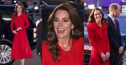 "Świąteczna" Kate Middleton w czerwonej sukience-płaszczu za 16 tysięcy kolęduje z księciem Williamem (ZDJĘCIA)