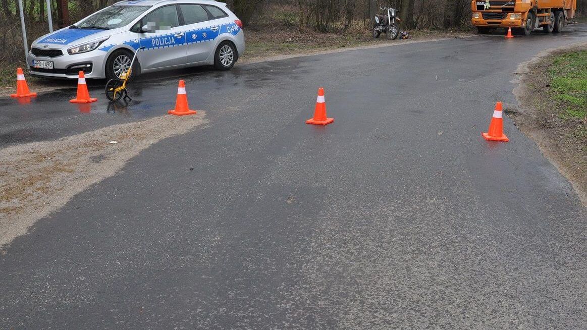 motocykl wpadł w ciężarówkę