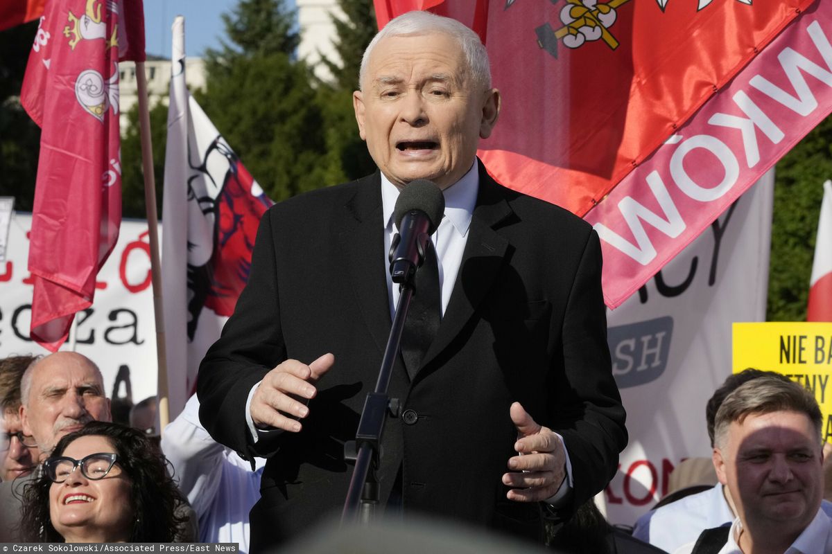 Jarosław Kaczyński, Donald Tusk, pis Szokujące słowa Kaczyńskiego na demonstracji. Absolutnie się zgadzam