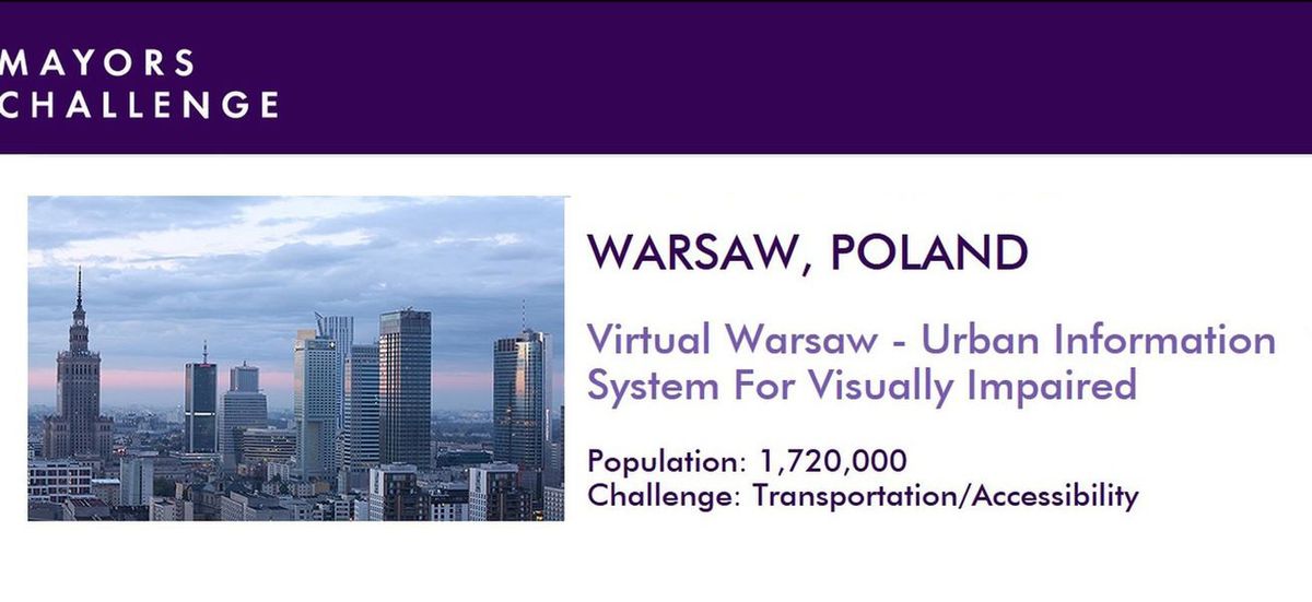 Warszawa w finale Mayors Challenge 2014!