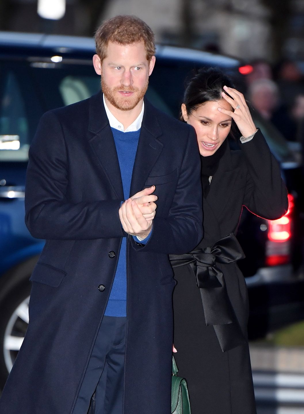 Prince Harry And Meghan Markle Visit Star HubCARDIFF, WALES - JANUARY 18:  Prince Harry (L) and fiancee Meghan Markle arrive for their visit to Star Hub on January 18, 2018 in Cardiff, Wales.  (Photo by Chris J Ratcliffe/Getty Images)Chris J Ratcliffe