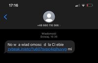 Fałszywy SMS o wiadomości głosowej