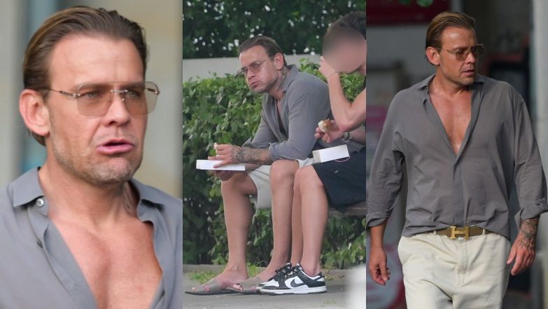 Dawid Woliński wcina jagodziankę na mieście