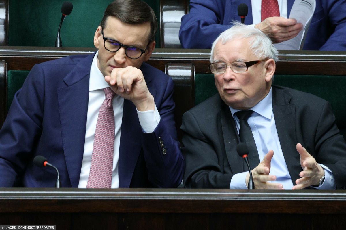 Na zdjęciu Mateusz Morawiecki i Jarosław Kaczyński