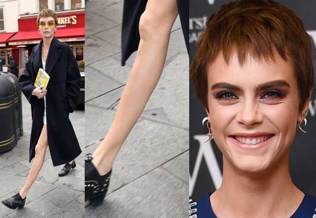 PRZERAŹLIWIE CHUDA Cara Delevingne w nowej fryzurze promuje w Londynie swoją powieść! (FOTO)