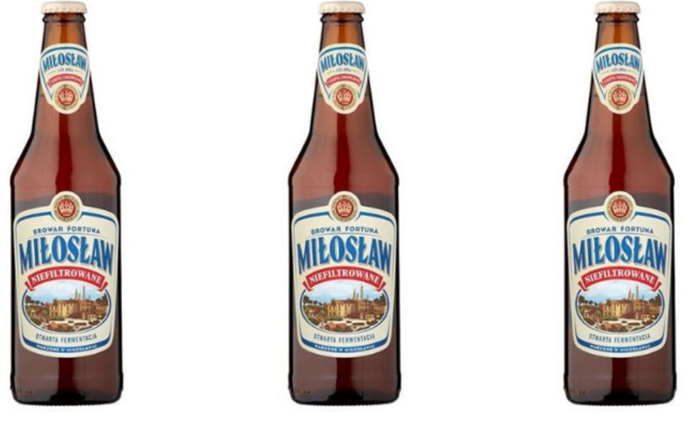 Piwo MIROSŁAW browaru Fortuna wycofane. W trunku znaleziono kawałki szkła