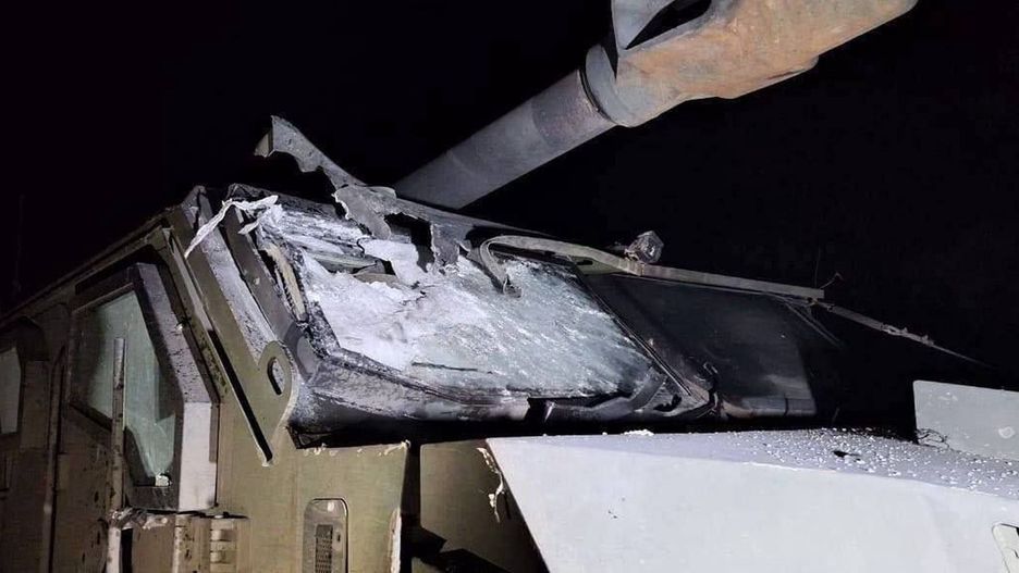 Ukraińska haubica 2S22 Bogdana trafiona rosyjskim dronem