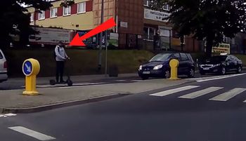Nagranie rozgrzało sieć. Wyjechał na hulajnodze i kopnął