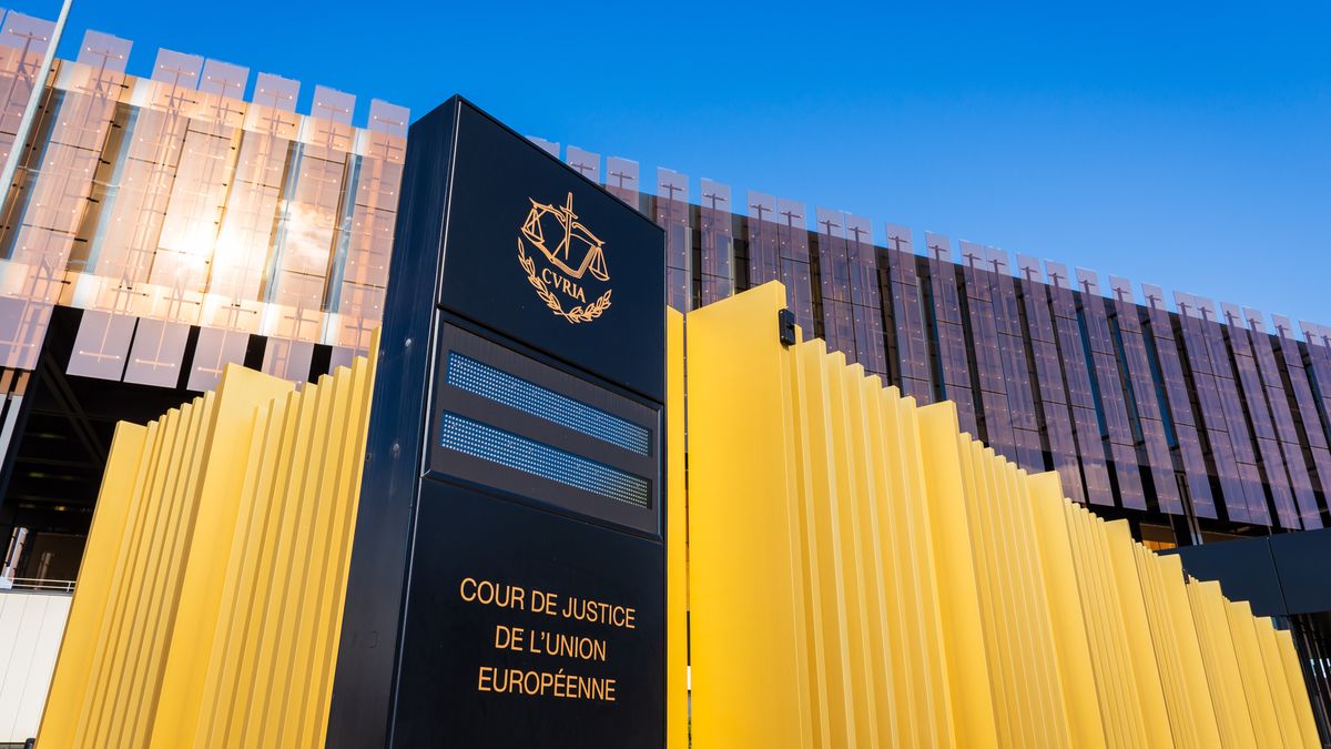Sign of the Court of Justice of the European Union (CJEU) in Luxembourg City.
Luxembourg, Luxembourg - Sept. 17, 2024: Sign of the Court of Justice of the European Union (CJEU), the judicial institution of the European Union, in front of the Palais in the Kirchberg district.
Olivier Rateau
court of justice, European Union, Luxembourg, sign, logo, justice, court, courthouse, european, europe, curia, entrance, building, palace, palais, low angle view, CJEU, CJUE, EU, Benelux, judiciary, judicial, institution, authority, law, fence, Kirchberg, district, quarter, city, supranational, architecture, sunny, day, blue, sky, golden, black, court of justice, european union, luxembourg, sign, logo, justice, court, courthouse, european, europe, curia, entrance, building, palace, palais, low angle view, cjeu, cjue, eu, benelux, judiciary, judicial, institution, authority, law, fence, kirchberg, district, quarter, city, supranational, architecture, sunny, day, blue, sky, golden, black