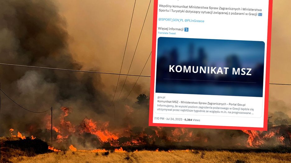 Pożary na Rodos, Korfu, Krecie. MSZ wydało nowy komunikat