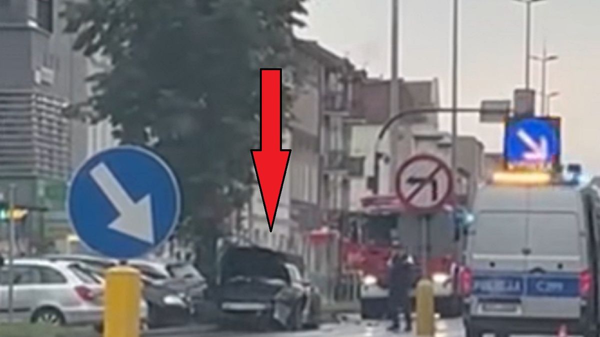 Na nagraniach widać mocno zniszczone porsche