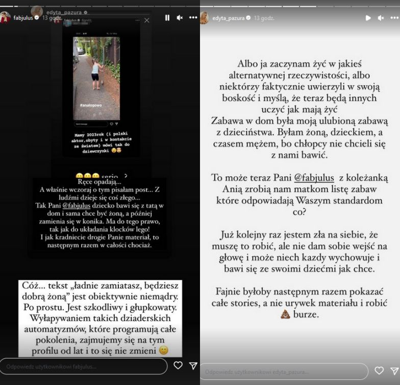 Edyta Pazura kłóci się na Instagramie z Julią Oleś