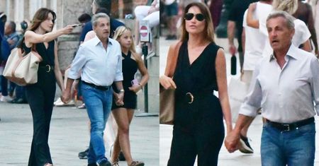 70-letni Nicolas Sarkozy spaceruje ulicami Wenecji z młodszą o 13 lat Carlą Bruni i nastoletnią CÓRKĄ!