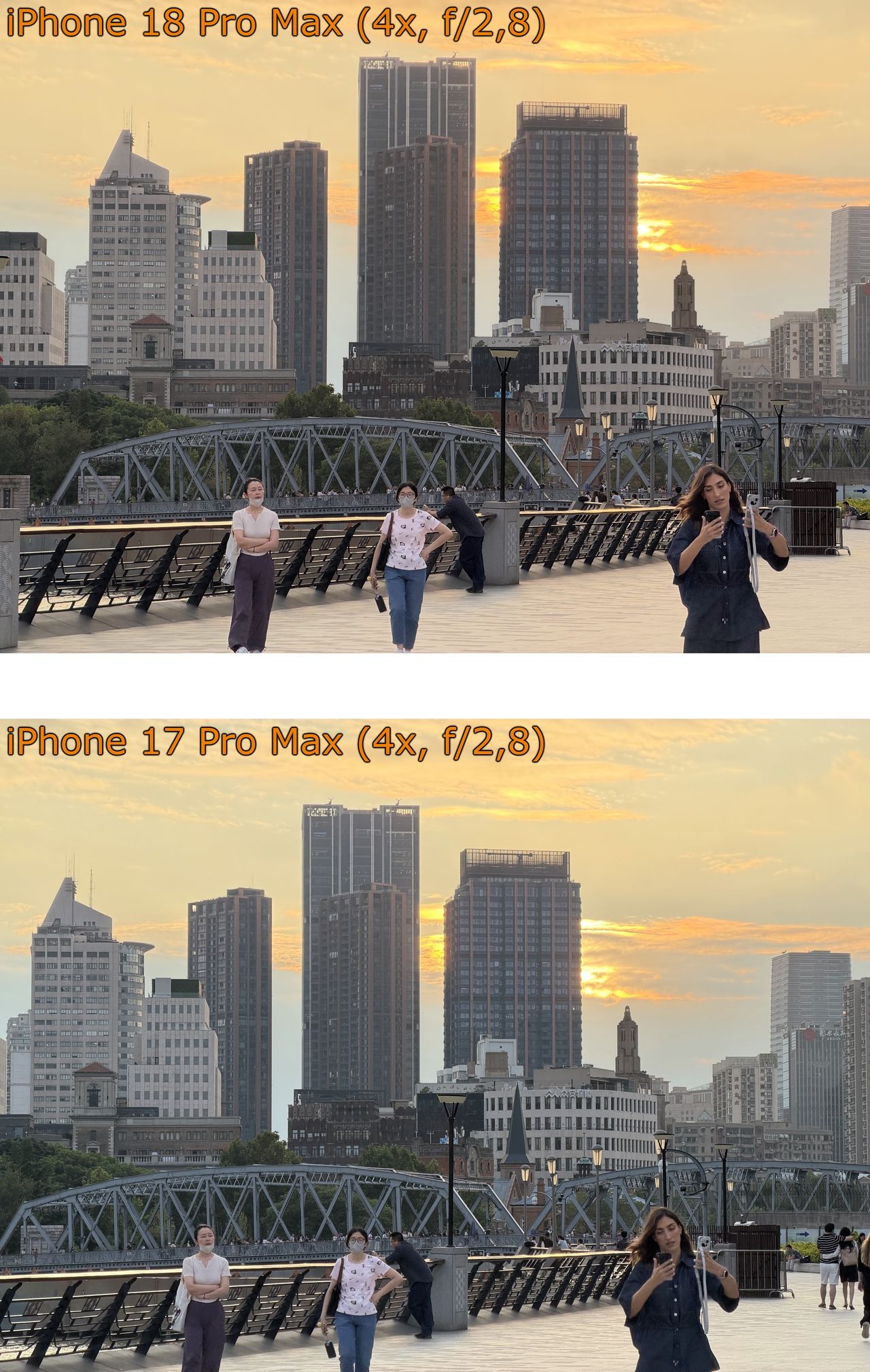 iPhone 18 Pro Max i iPhone 17 Pro Max - porównanie zdjęć