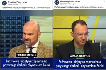 SKriny z fałszywej reklamy z R. Brzoską i M. Kunicą