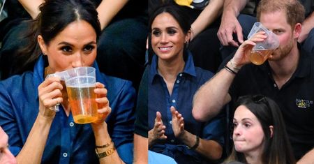 Książę Harry i Meghan Markle raczą się zimnym piwkiem na meczu siatkówki w Niemczech (ZDJĘCIA)