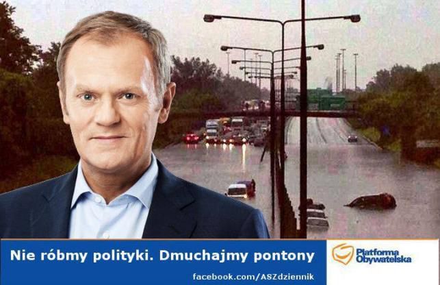 "Nie róbmy polityki, dmuchajmy pontony". Najlepsze memy o zalanej Warszawie 9