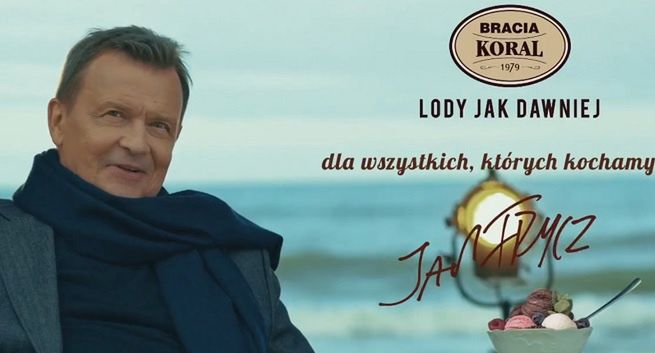 Jan Frycz reklamuje lody Bracia Koral