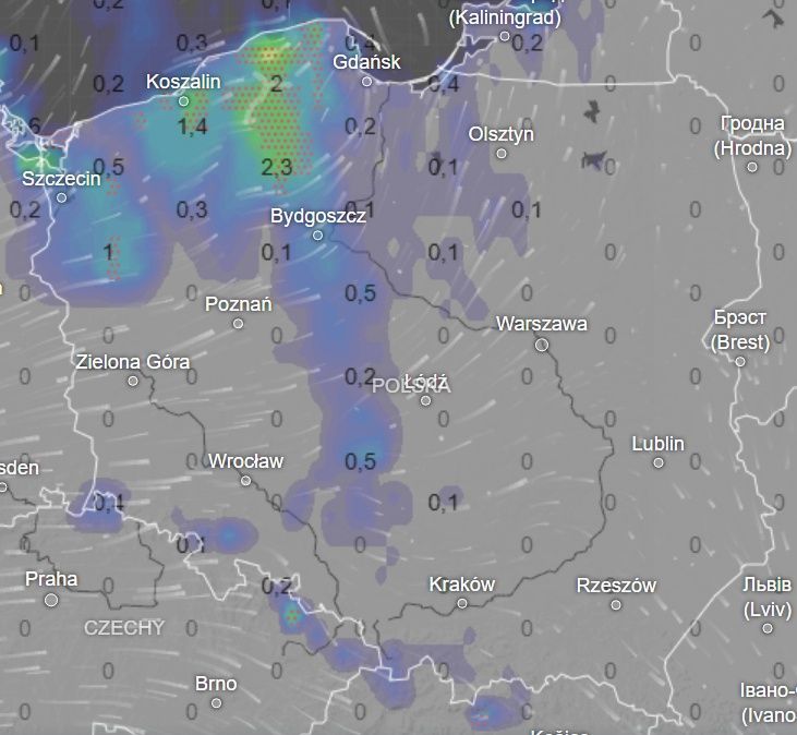 W niedzielę nad Polską przetoczą się opady deszczu