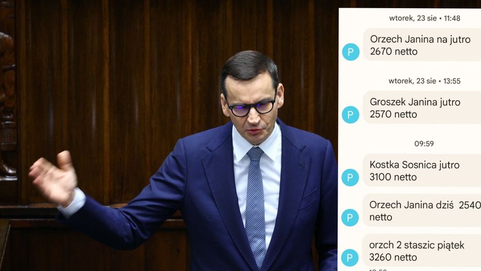 Premier Mateusz Morawiecki zapewniał w Sejmie, że węgiel będzie tańszy. Po prawej na fot. oferty zakupu węgla netto. Po doliczeniu VAT, transportu i marży będą o kilkaset złotych wyższe