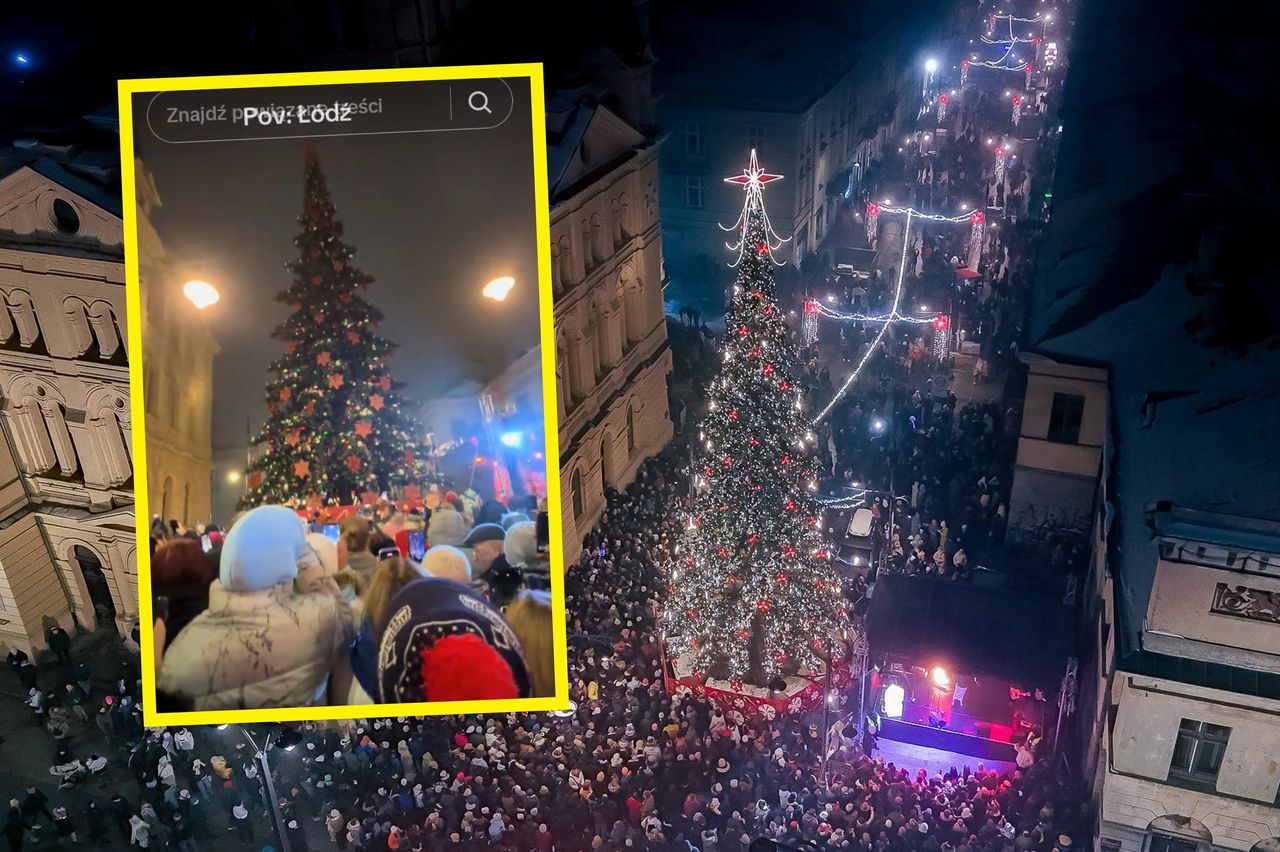 Wpadka przy rozświetleniu choinki w Łodzi. Tłum odliczał kilka razy