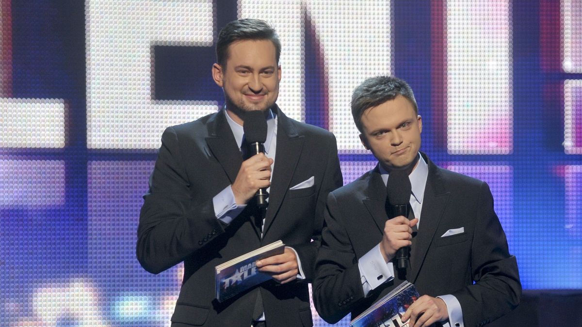 Marcin Prokop i Szymon Hołownia wspólnie prowadzili program "Mam Talent"