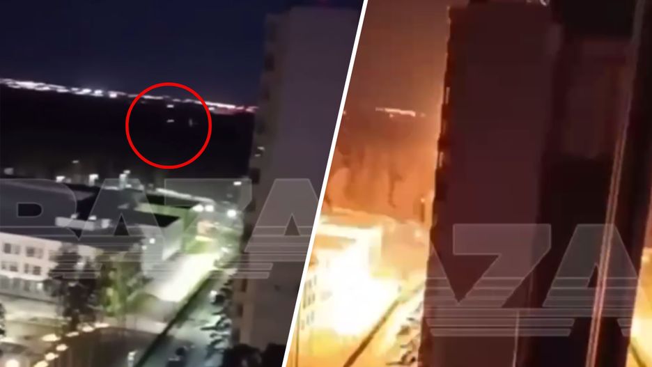 Na nagraniu zarejestrowano moment, jak dron wlatuje w blok